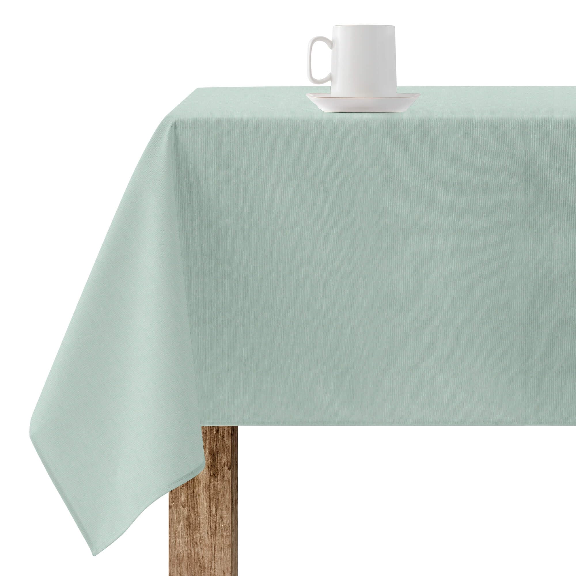 BELUM | Stain Resistant Tablecloth Size 140 x 140 cm - Mint Colour Extra Soft Touch Tablecloth - Tablecloth 100% Made in Spain Fabric 65% Organic Cotton - 35% Polyester - Tablecloth Model Rodas 2816