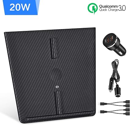 Amazon Com Laumox Model 3 Wireless Charger Carbon Fiber 20w Max