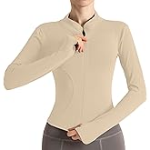 Ncvtang Women's Cropped Lightweight Stretchy Running Track Jackets Full Zip Slim Fit Athletic Tops with Thumb Holes