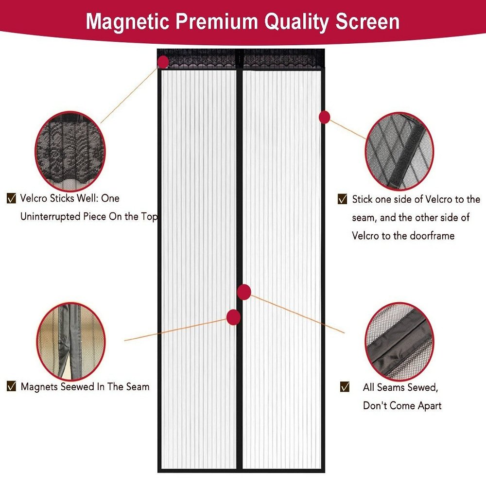Aloudy Screen Door Fits Doors Up to 36" x 98" MAX, Full Frame Velrco 710525557452 eBay