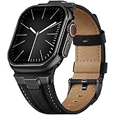 Suitisbest Leather Band Compatible for Apple Watch Ultra Band 49mm 46mm 45mm 44mm 42mm 41mm 40mm, Genuine Leather Replacement Strap for iWatch series 11 10 9 8 7 6 5 4 3 2 1, SE 3 2 1, Ultra 3 2 1
