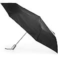 totes Automatic Eco Open Close Water-Resistant Travel Folding Umbrella with Sun Protection
