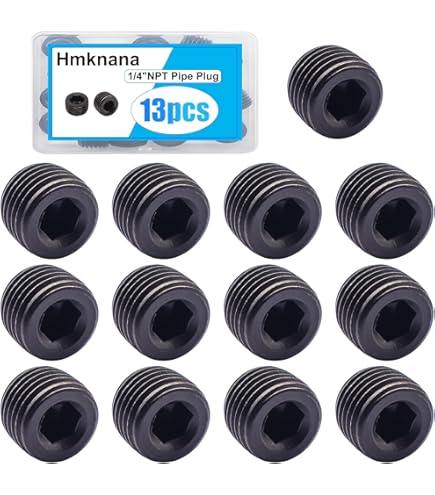 10PCS 1/4 NPT Male Plug - Brass Internal Hex Thread Socket Plugs For Industrial Use