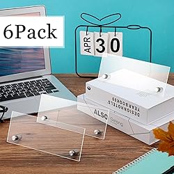 Chunful 6 Pcs Personalized Desk Name Plate Clear