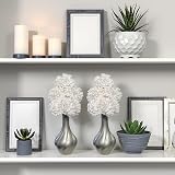 Flourish Vase with Artificial Flowers Grey White Pre Arranged view 7