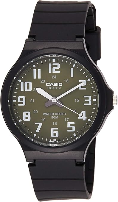 Casio Mw-240-3bv Reloj Analógico para Hombre Caja De Resina Esfera Color Verde