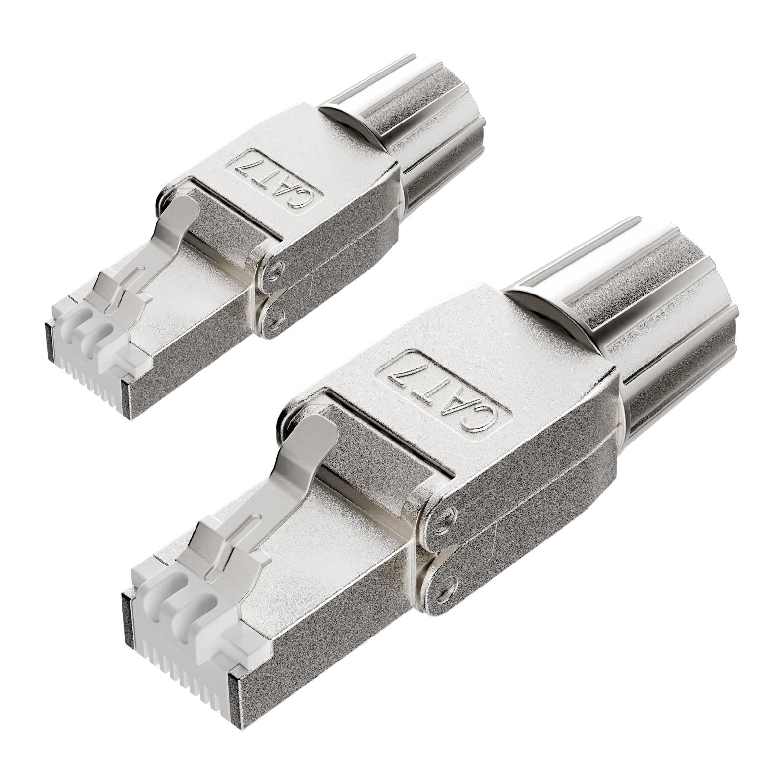 VCELINK RJ45 CAT7 CAT6A Connectors Tool Free Shielded Toolless Modular Network Plug for Installation Cable 2 Pack