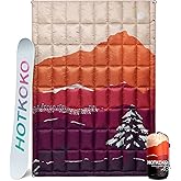 hotkoko Down Camping Blanket,Warm Puffy Lightweight Down Camp Blanket Outdoor Travel Quilt for Sleep,Stadium, Hiking 700 Fill Power Water Resistant