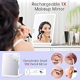 FUNTOUCH Lighted Makeup Mirror 10X Magnifying, 3 Colors, Travel Friendly view 4