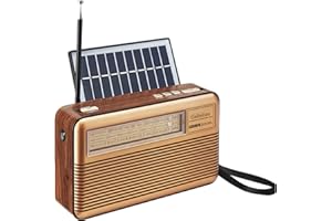 Gelielim Retro Radio Bluetooth Speaker, Small Portable Radio, Rotary AM/FM Shortwave Tuning Dial, Elegant & Vintage Design, Rechargeable Battery Operated, Support USB/TF Card, Retro Decor for Home