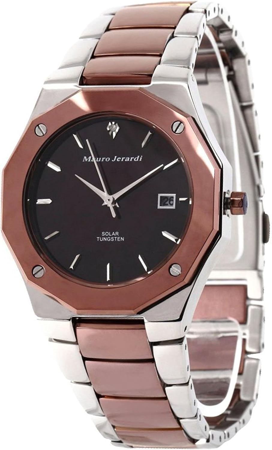 Mauro Jerardi Watch Solar 1p Diamond Tungsten Calendar Mj032 3 Men Amazon Ca Watches