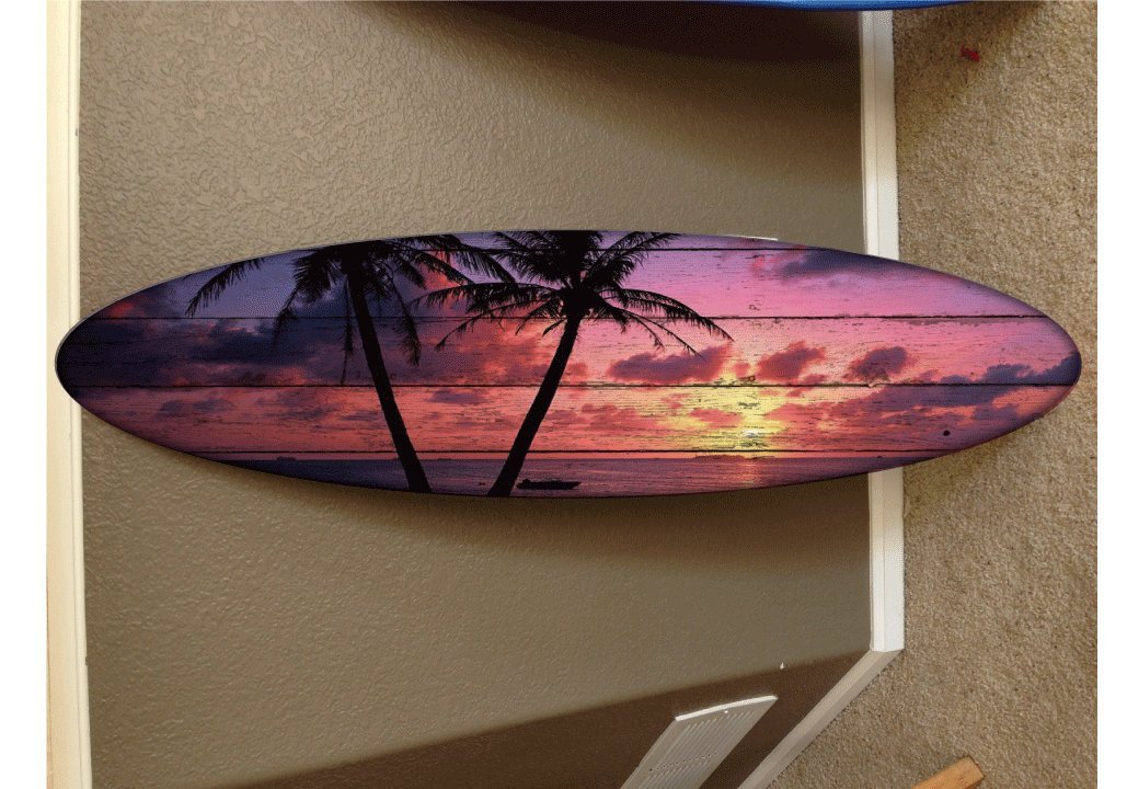 wall hanging surf board surfboard decor hawaiian beach