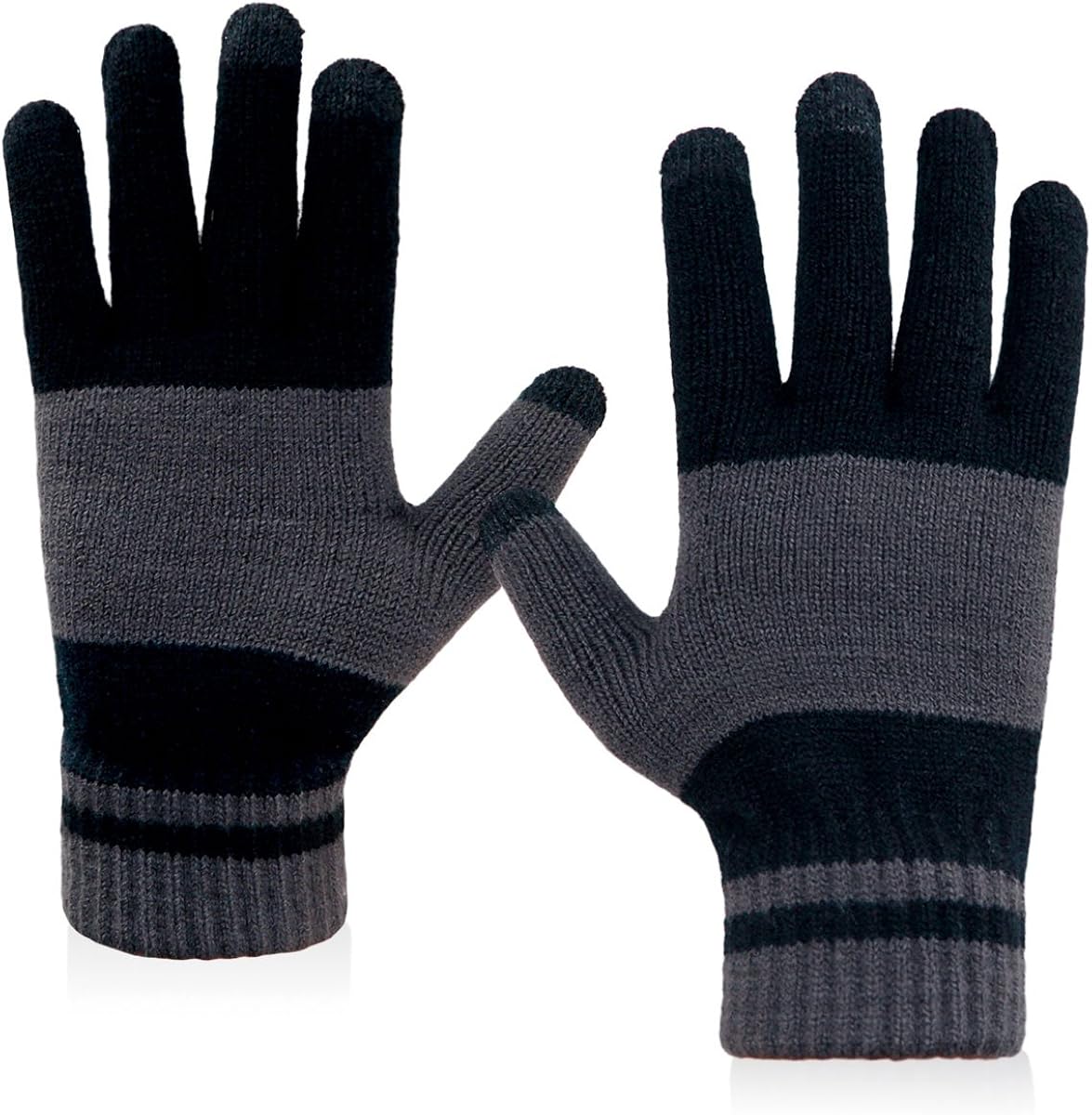 LETHMIK Winter Touchscreen Knit Gloves Mens Warm Wool Lining Texting for Smartphones at  Men’s Clothing store