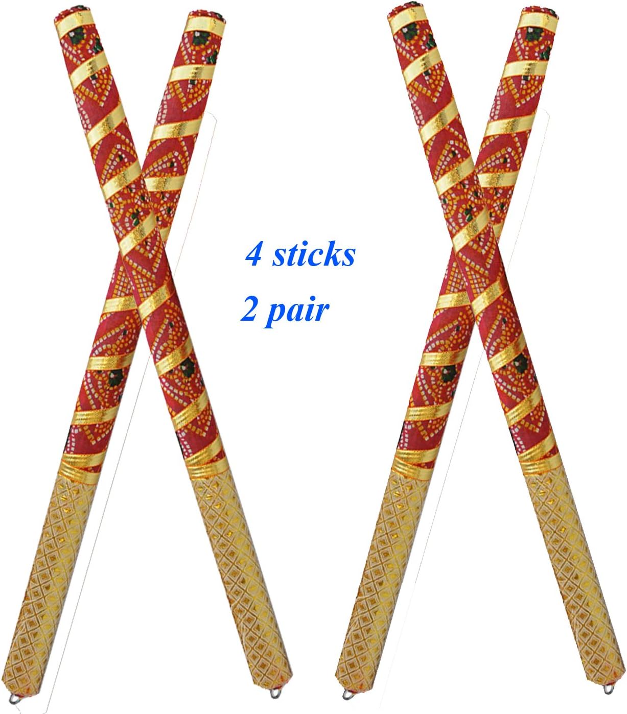 VISHAL INDIA CRAFT Wood Dandia Pair Sticks (Multicolour)