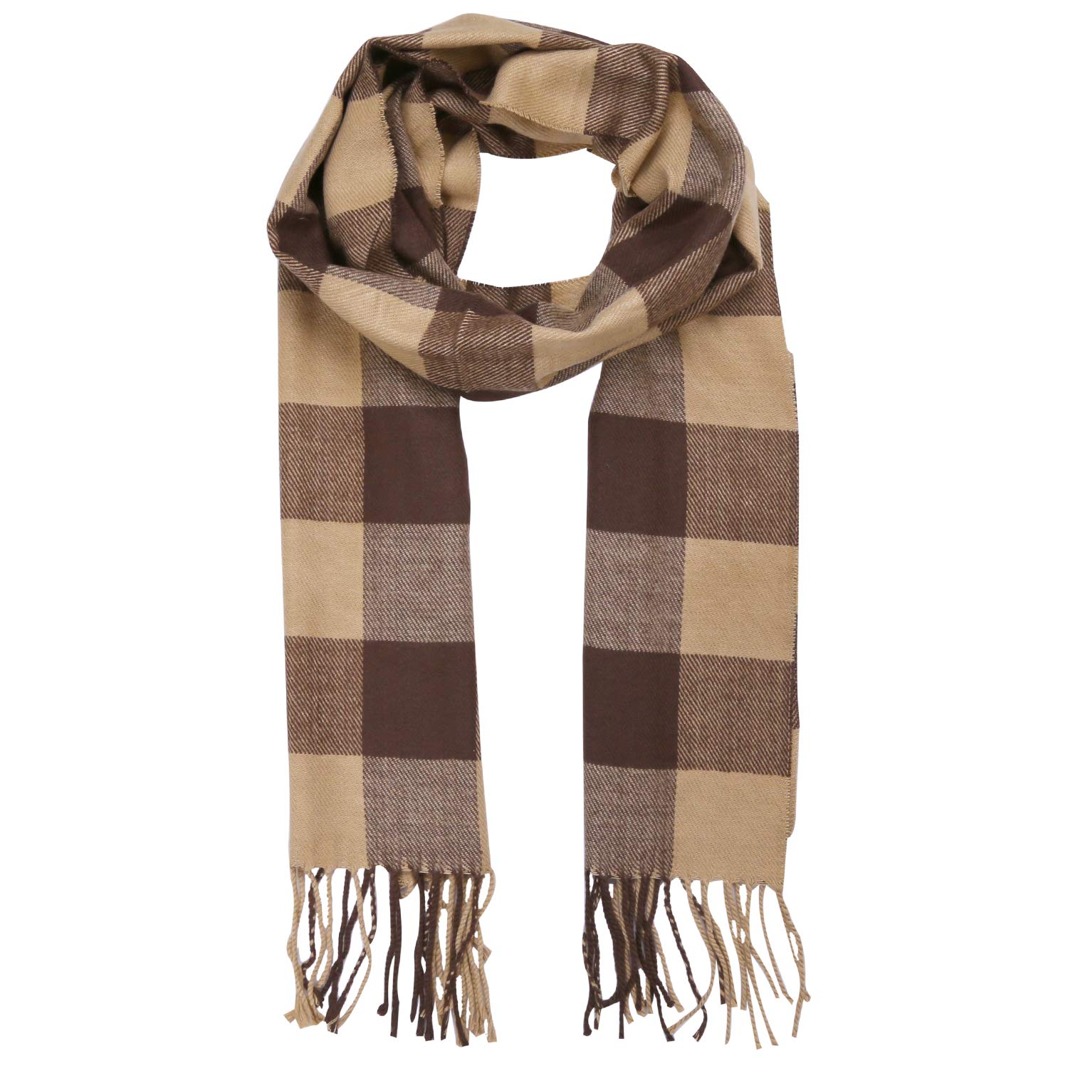 SOJOS Plaid Tartan Cashmere Scarves with Tassels for Men and Women