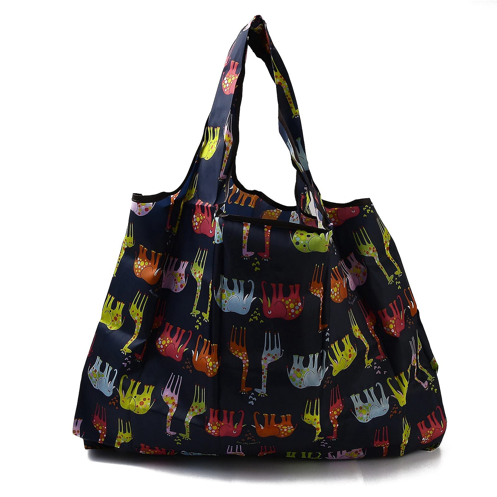 BEEFLYING 3 Pcs Foldable Shopping Bags Nylon Reusable Waterproof Tote Bags for Shopping Travel Outdoor Camping (52.5x60x0.15cm)