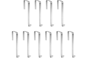 Vantasii 10 Pack Over The Door Metal Hook Hanger to Fit Interior Doors with Thickness from 1.65"