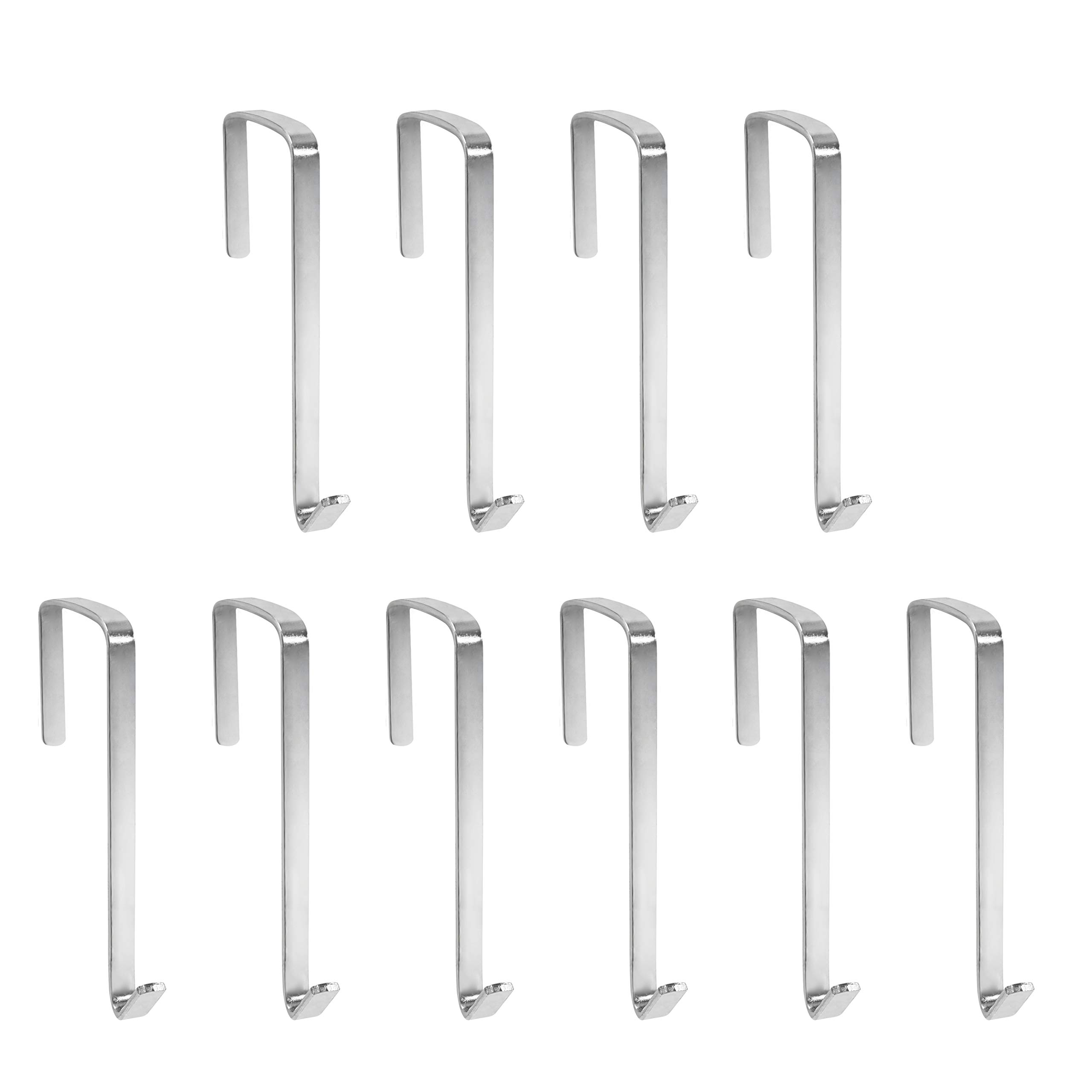 Vantasii 10 Pack Over The Door Metal Hook Hanger to Fit Interior Doors with Thickness from 1.3" to 1.65"