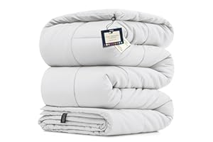 BELADOR King White Down Alternative Comforter, All-Season, Lightweight, Box Quilted, Oeko-Tex Certified