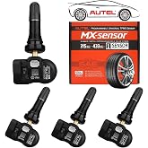 Autel TPMS Sensors 2in1 MX-Sensor 315Mhz/433Mhz Tire Pressure Sensor | Rubber Stem 4pcs, Press-in OE-Level Programmable &amp; Cloneable Wireless TPMS Sensor for All Vehicle, Program by Autel TPMS Tool