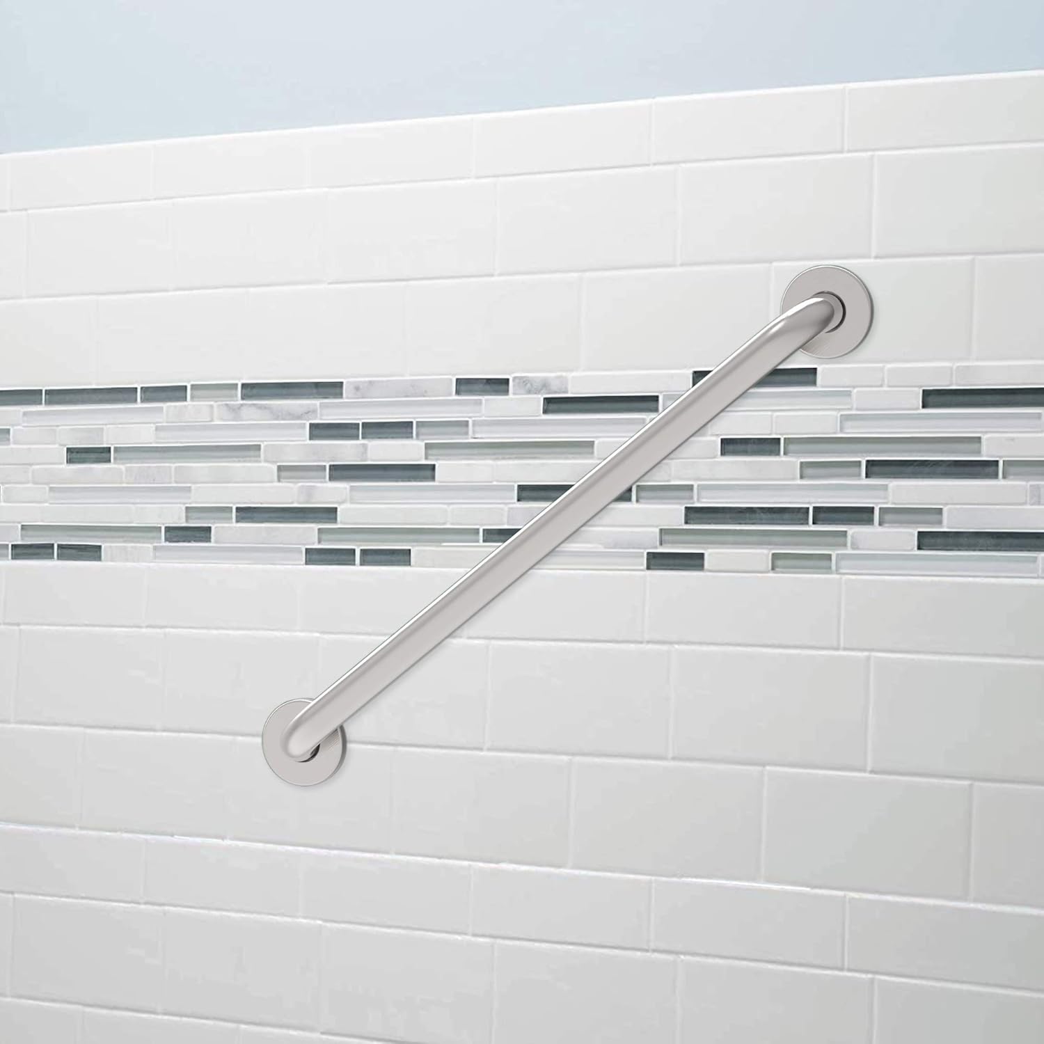AmeriLuck 24 inches Stainless Steel Bath Safety Grab Bar (2 Pack), ADA Compliant 500lbs Loading Capacity, Brushed Nickel: Health & Personal Care