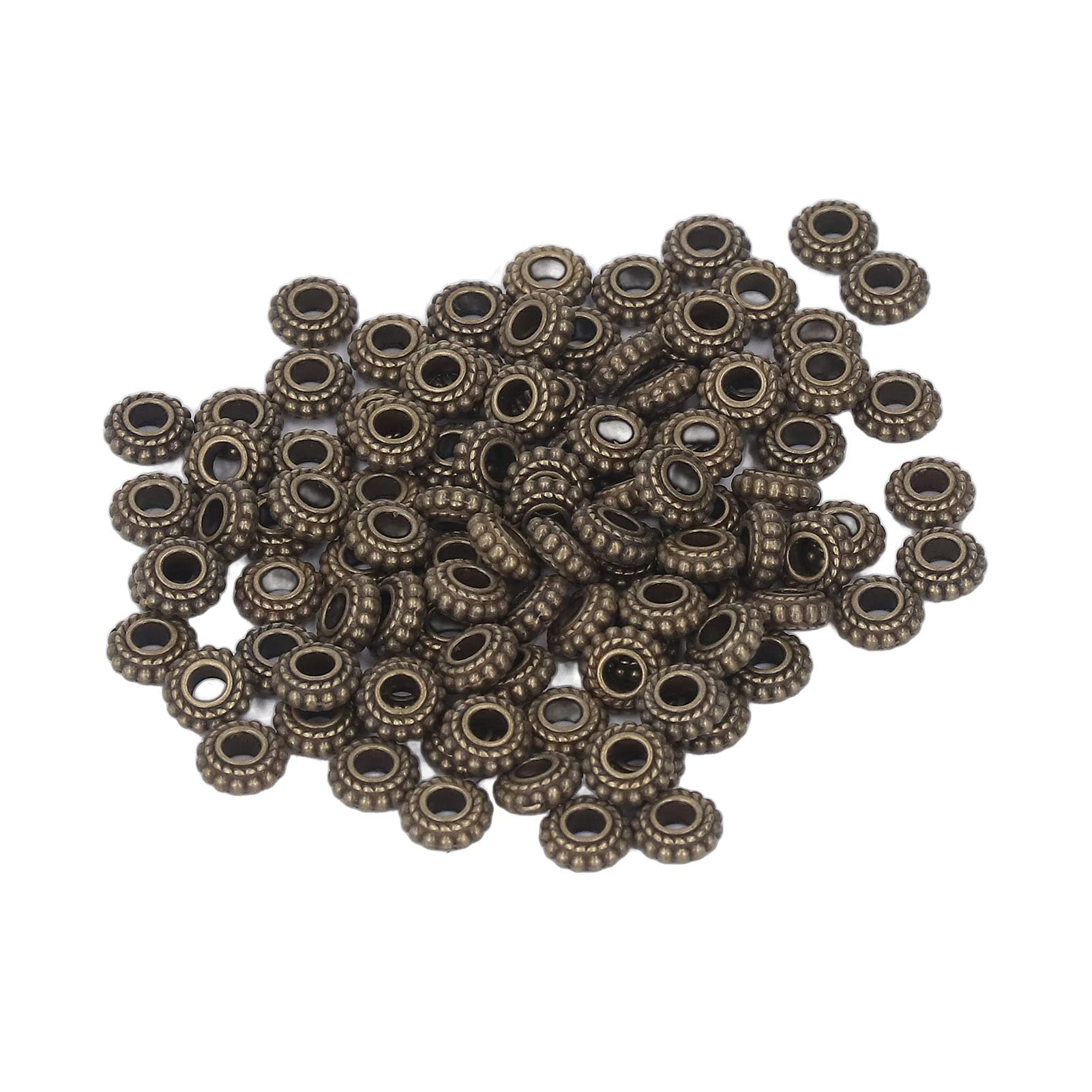Bronze Spacer Beads, Zinc Alloy Spacer Beads 100 Pieces for Necklaces