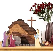 Family Easter Holy Week DIY Resurrection Scene Book Kit - Wooden Handmade Easter Story Display