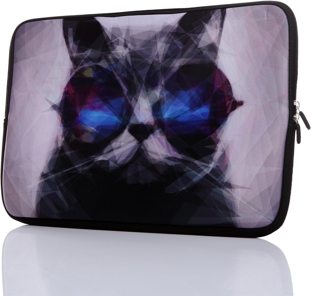 11.6-Inch to 12.5-Inch Neoprene Laptop Sleeve Case with Hidden Handle for 11 11.6 12 12.2 12.5" Inch Men Women MacBook/Tablet/Netbook (11.6-12.5 Inch, Grey Cat)