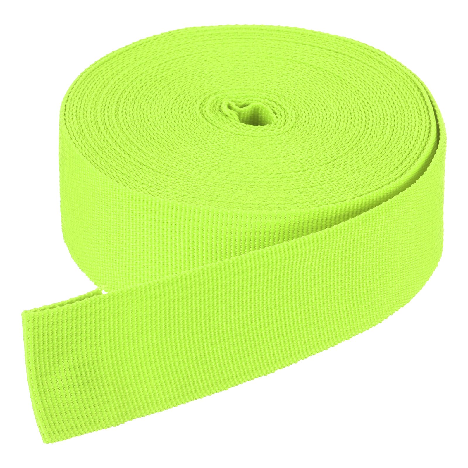 DMiotech 10 Yard x 1 1/2 Inch Width Nylon Webbing Strap Poly Flat Webbing Strapping for DIY Craft Backpack Strapping, Sewing, Outdoor Gear Repair, Fluorescent Green