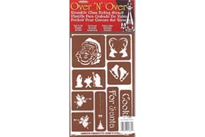 ARMOUR ETCH Armour Over n Over Reusable Glass Etching Stencil ~ Cookies for Santa