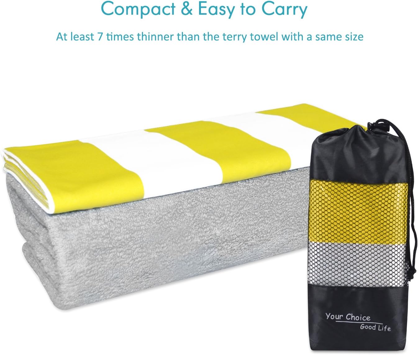 Your Choice Microfiber Towel Quick Dry Towel Set for Beach, Travel, Swim, Pool, Camping, Outdoors and Sports Towel - Lightweight, Compact and Sand Free (Extra Large XL 67x35, Large 60x30) : Sports & Outdoors