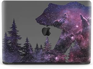Mertak Hard Case for Apple MacBook Pro 16 Air 13 inch Mac 15 Retina 12 11 2020 2019 2018 2017 Animal Galaxy Space Forest Silhouette Design Touch Bar Shell Cover Protective Laptop Bear Print Plastic