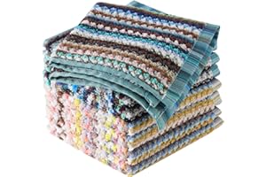 Oeleky Kitchen Dishcloths for Washing Dishes, Ultra Absorbent Dish Rags, Cotton Cleaning Cloths Pack of 8, 12x12 Inches