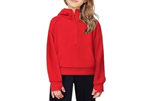 Arshiner Girls Sweatshirt Half Zip Hoodie Fleece Pullover Sweatshirts for Teen Girls Fall Winter Clothes Thumb Hole