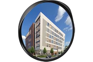 Driveway Mirror 𝟭𝟴" 𝗦𝗲𝗰𝘂𝗿𝗶𝘁𝘆 𝗠𝗶𝗿𝗿𝗼𝗿𝘀 𝗢𝘂𝘁𝗱𝗼𝗼𝗿, Blind Spot Convex Mirror with Adjustable Fixing Bracket, Wide Angle Clear View For Garage Home Parking Factory Office By Hydencamm