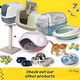 Cat Centre Medium Litter Tray Hooded Dark Grey with Detachable Rim view 9