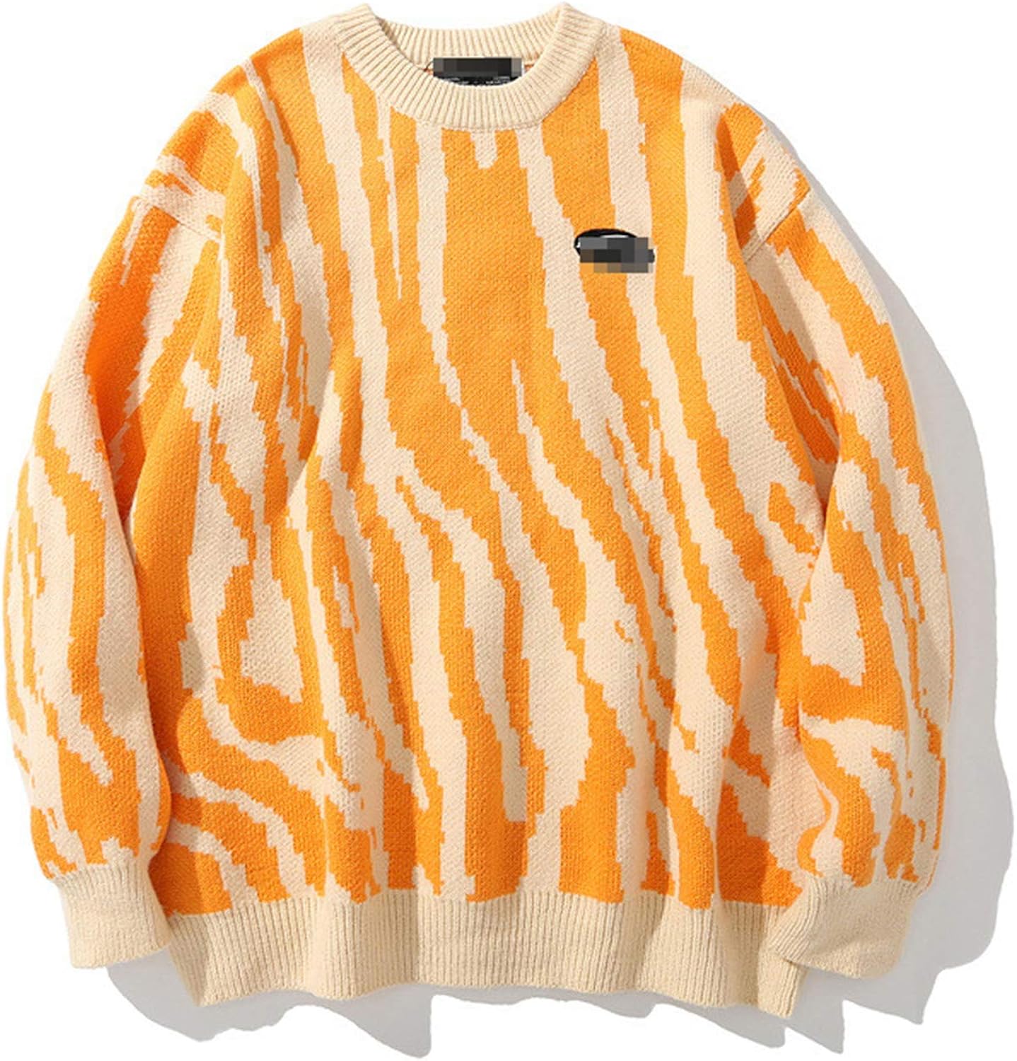 Itotrmry Creative Print Knitted Sweaters Casual Loose Streetwear Men