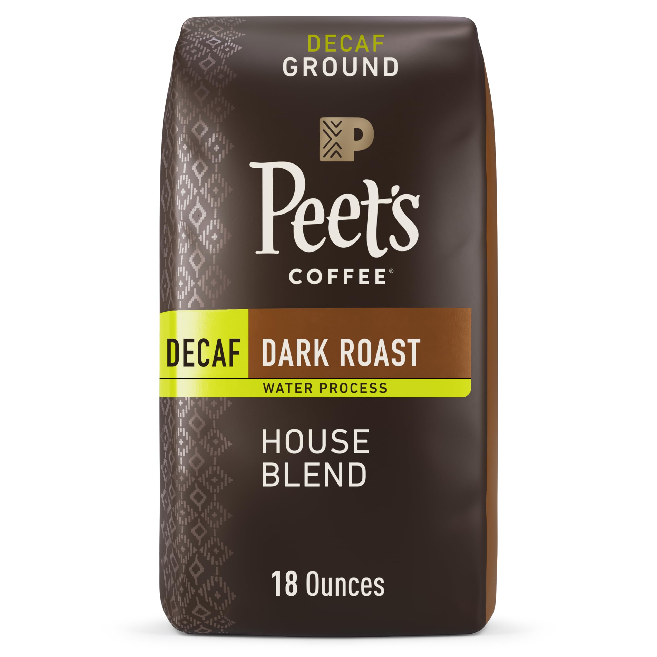 Photo 1 of  EXPIRATION DATE 12/28/25  Peet's Coffee, Dark Roast Ground Coffee - Decaf House Blend 18 Ounce Bag