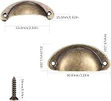 LJHOME 24 Pcs Shell Cup Handles Semi Circle Drawer Pulls Bronze Antique view 2