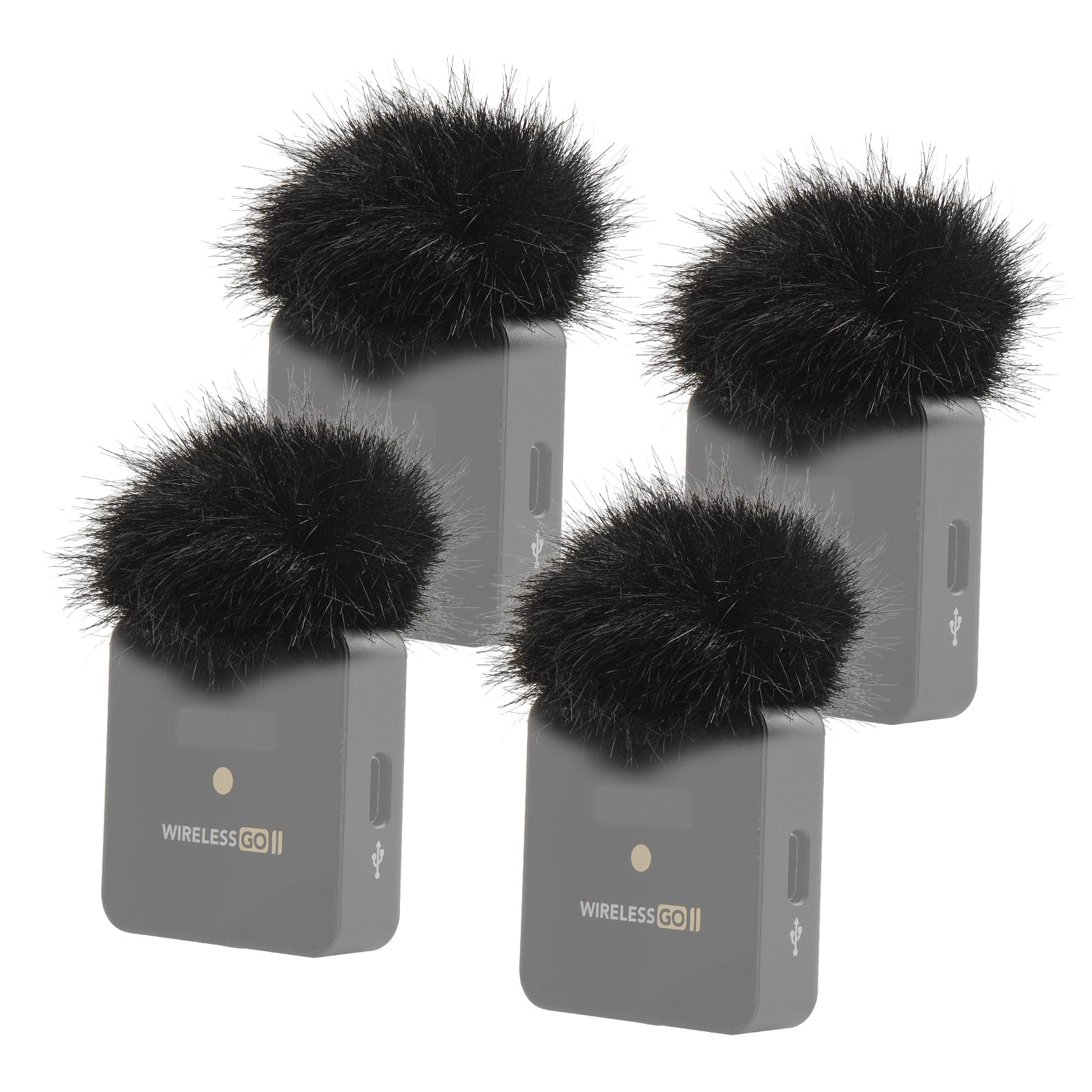 YOUSHARES Microphone Wind Muff Compatible with Rode Wireless Go 2 Mic, Rode Wireless Me Mic and Rode Wireless Pro Mic Cover Foam for Compact Wireless System to Reduce Noise(4PCS)
