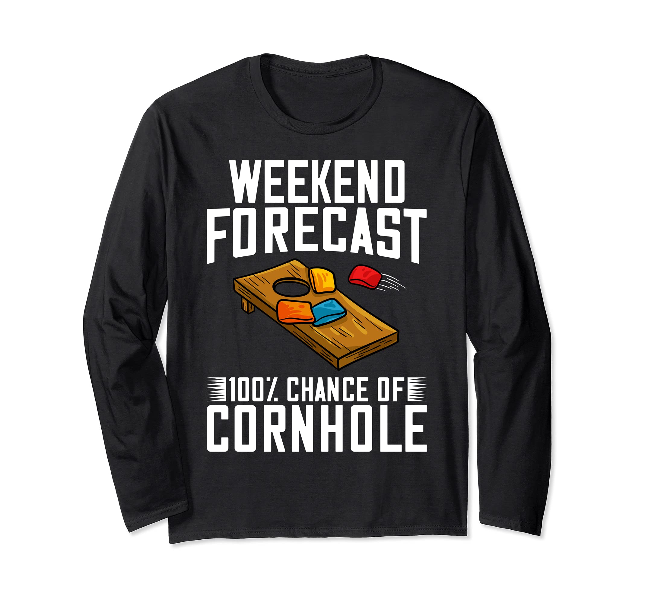 Cornhole Board Game Bags Rules Player Long Sleeve T-Shirt