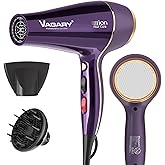 VAGARY 6690A Salon Pro Hair Dryer for Women,2200w Powerful AC Motor Fast Drying, Ionic Blow Dryer for Thick Hair,2 Speeds and 2 Heat Settings 1 Cool Shot Button(1 Diffuser and 1Concentrator)