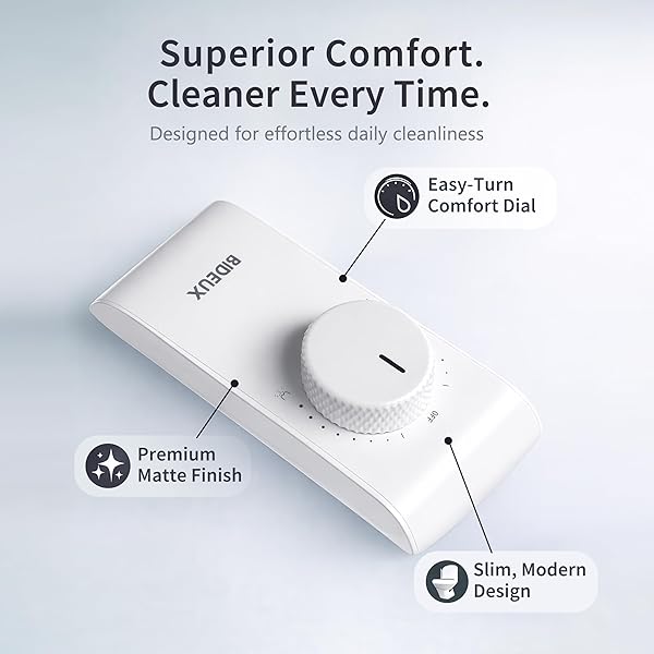 BIDEUX CORE 1.0 -ULTRA-SLIM NON-ELECTRIC BIDET ATTACHMENT FOR TOILET – DUAL NOZZLE, ADJUSTABLE WATER PRESSURE, EASY DIY INSTALLATION, SELF-CLEANING SPRAYER, ECO-FRIENDLY DESIGN (WHITE)