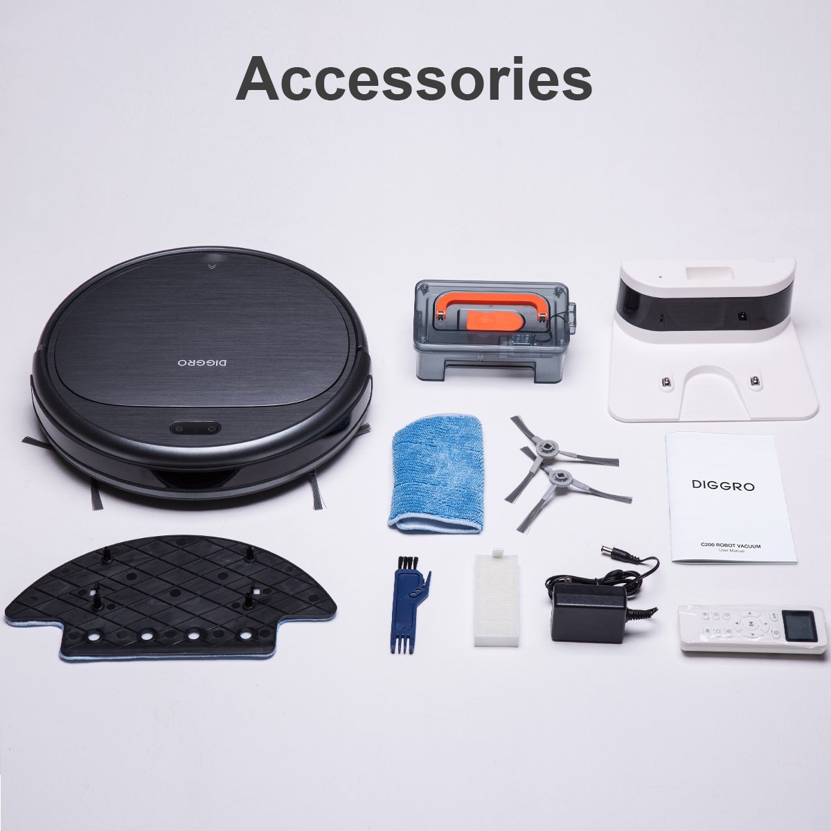 Diggro C200 Robotic Vacuum Cleaner,robovac with 1300Pa Strong Suction