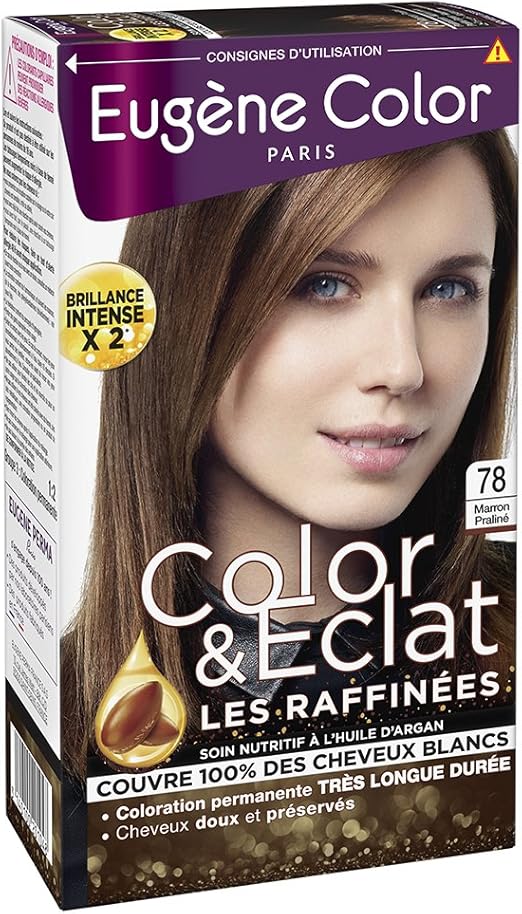 Eugène Color Color Eclat Les Raffinées N78 Marron Praliné Coloration Permanente Brillance Longue Durée à Lhuile Dargan Lot De 2