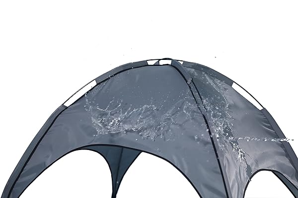 OUTDOOR XLARGE ELEVATED DOG BED WITH CANOPY- DURABLE OXFORD FABRIC CHEW PROOF WATERPROOF RAISED PORTABLE CAMPING DOG BEDS COTS WITH REMOVABLE COVER SHADE