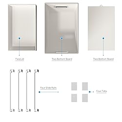 DYWMM Hanging File Box with Lid, Set of 2 Filing