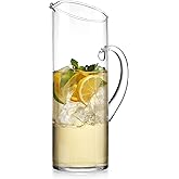 Glass Water Pitcher with Spout – Elegant Serving Carafe for Water, Juice, Sangria, Lemonade, and Cocktails – Crystal-Clear Glass Beverage Pitcher.
