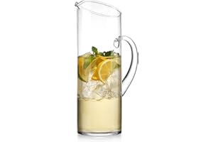 GLAVER'S Glass Water Pitcher with Spout – Elegant Serving Carafe for Water, Juice, Sangria, Lemonade, and Cocktails – Crystal-Clear Glass Beverage Pitcher.