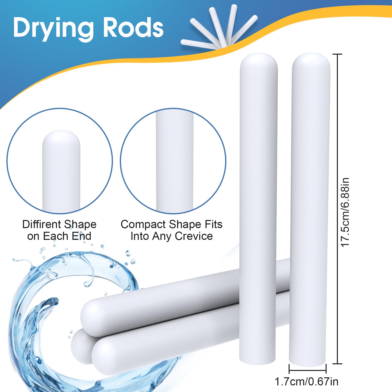 NUHUi 5 Pieces Drying Sticks Large Size Dry Desiccant Block Dehumidifier Rod Keep Toys Dry Reusable Desiccants Flesh Absorb Liquid Easily Gift